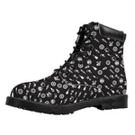 Motorcycle Parts Pattern Print Work Boots