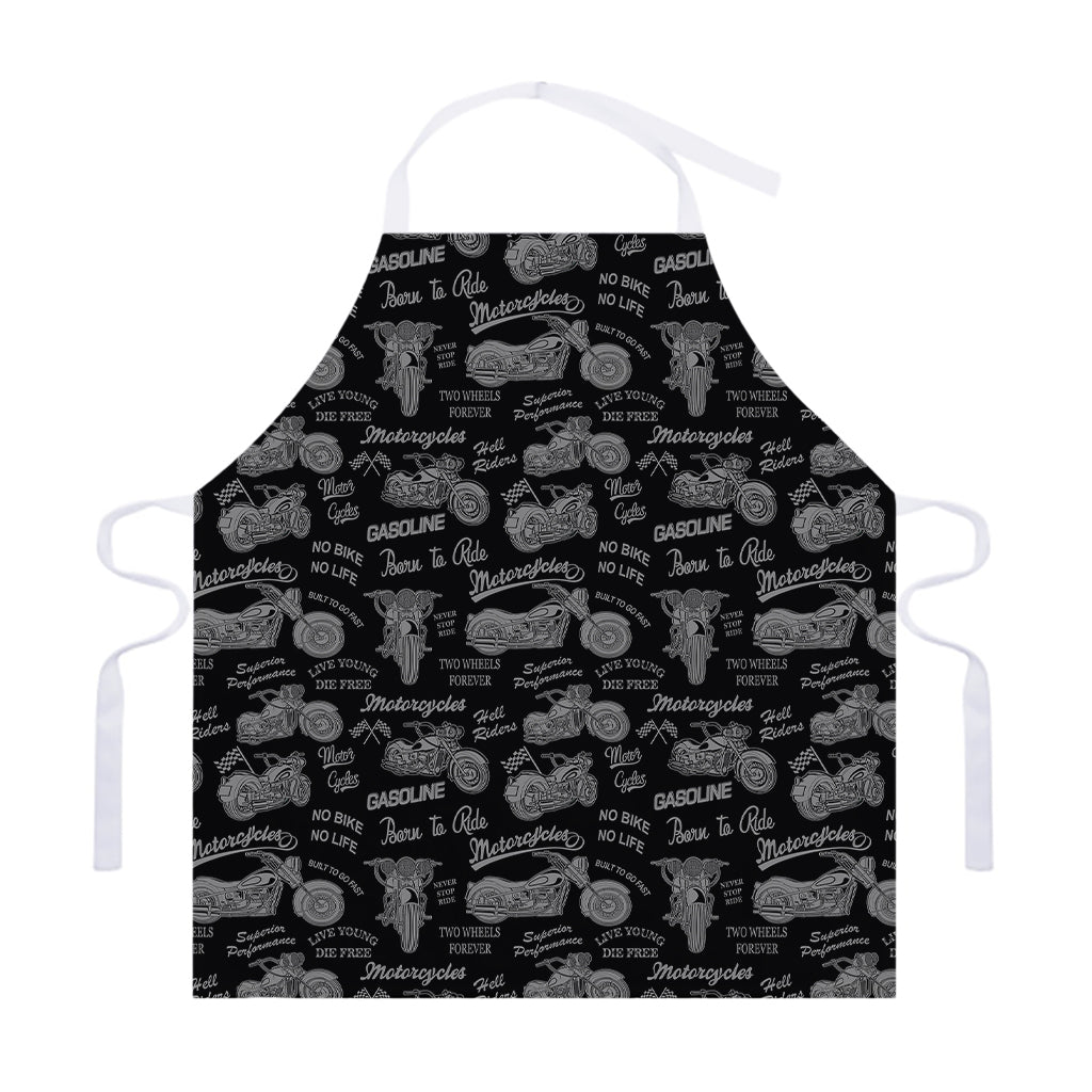 Motorcycle Quote Pattern Print Adjustable Apron