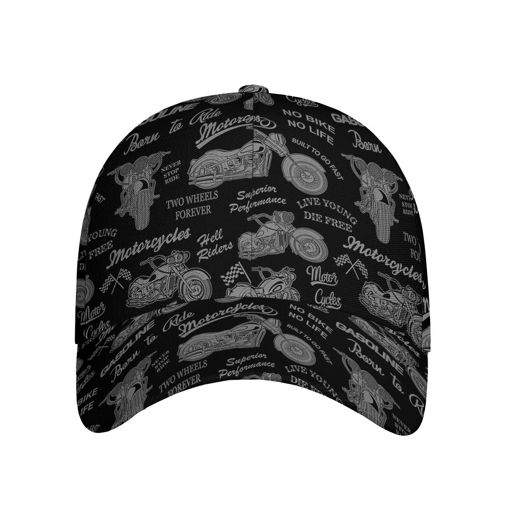 Motorcycle Quote Pattern Print Baseball Cap
