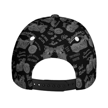 Motorcycle Quote Pattern Print Baseball Cap
