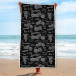 Motorcycle Quote Pattern Print Beach Towel