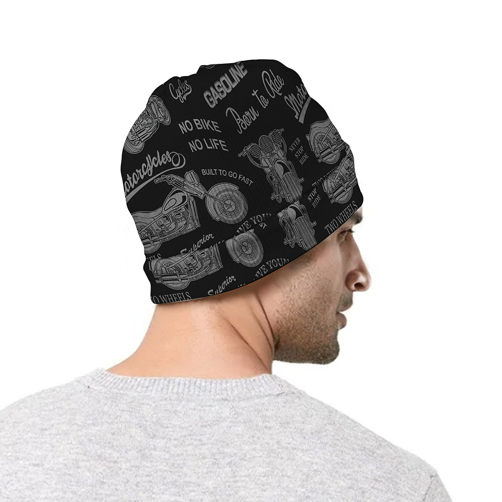 Motorcycle Quote Pattern Print Beanie