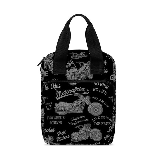 Motorcycle Quote Pattern Print Bible Tote Bag
