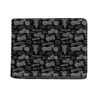 Motorcycle Quote Pattern Print Bifold Wallet