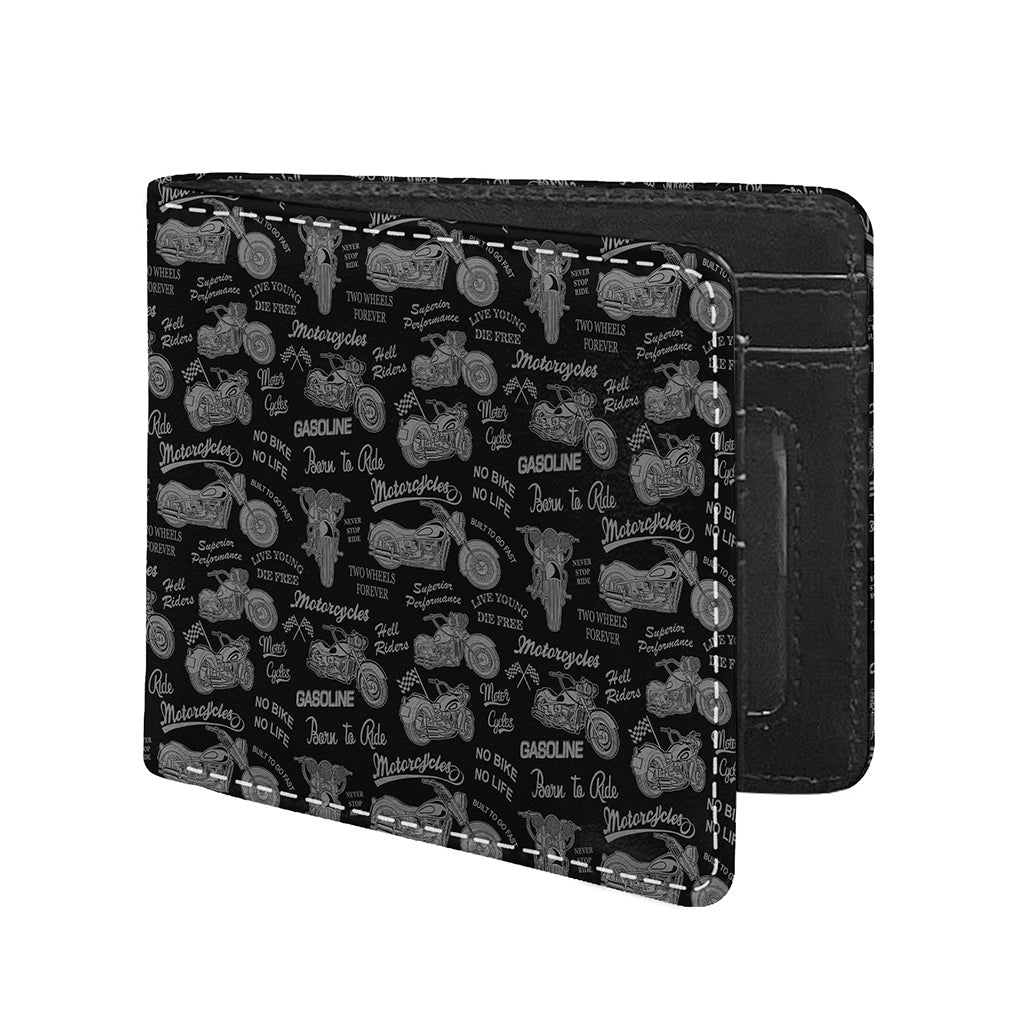 Motorcycle Quote Pattern Print Bifold Wallet