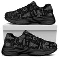 Motorcycle Quote Pattern Print Black Chunky Shoes