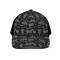 Motorcycle Quote Pattern Print Black Mesh Trucker Hat
