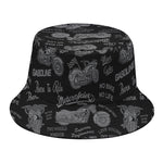 Motorcycle Quote Pattern Print Bucket Hat
