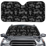 Motorcycle Quote Pattern Print Car Windshield Sun Shade