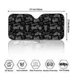 Motorcycle Quote Pattern Print Car Windshield Sun Shade
