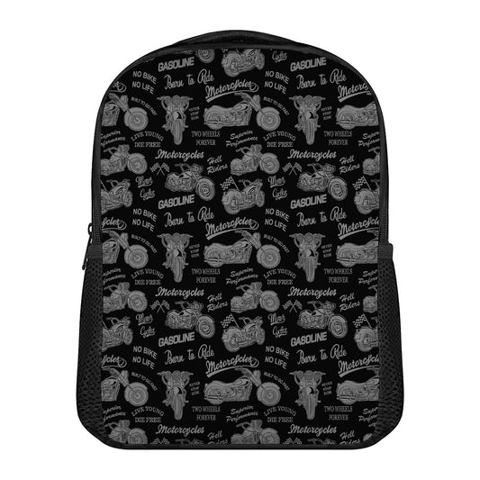Motorcycle Quote Pattern Print Casual Backpack