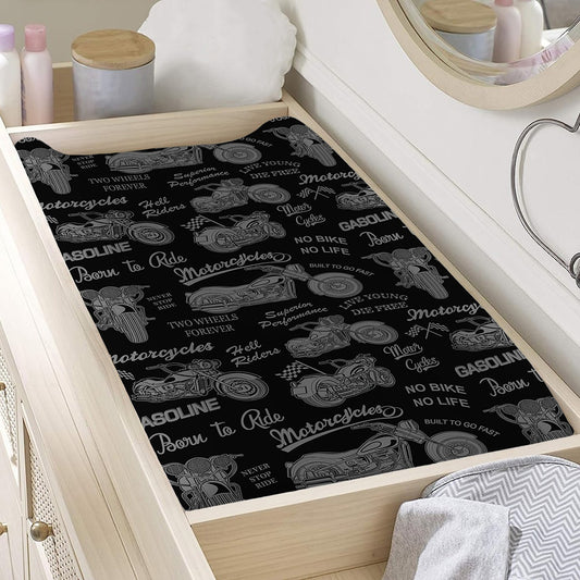 Motorcycle Quote Pattern Print Changing Pad Cover