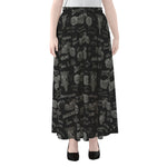 Motorcycle Quote Pattern Print Chiffon Maxi Skirt