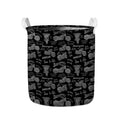 Motorcycle Quote Pattern Print Collapsible Laundry Basket