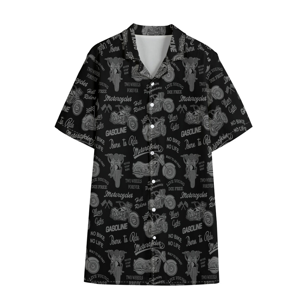 Motorcycle Quote Pattern Print Cotton Hawaiian Shirt