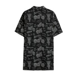 Motorcycle Quote Pattern Print Cotton Hawaiian Shirt