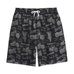 Motorcycle Quote Pattern Print Cotton Shorts