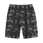 Motorcycle Quote Pattern Print Cotton Shorts