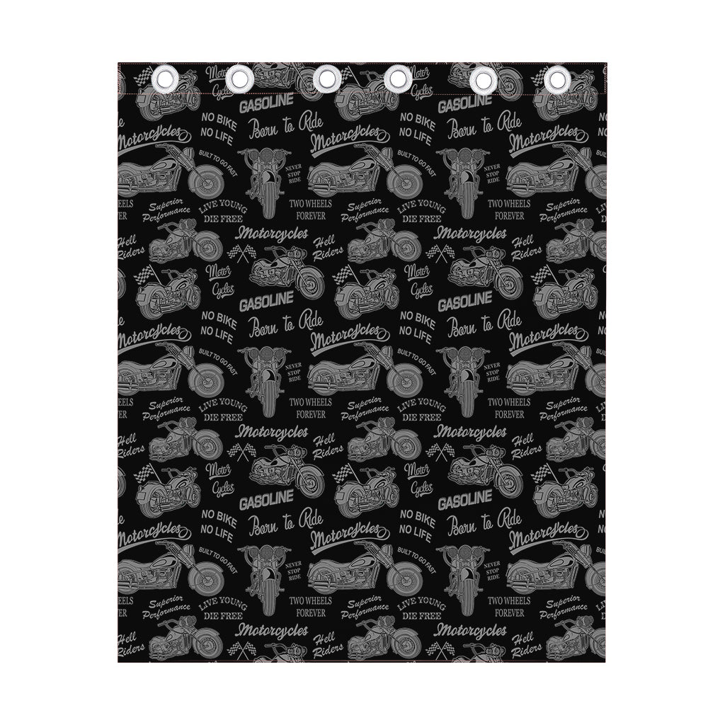 Motorcycle Quote Pattern Print Curtain
