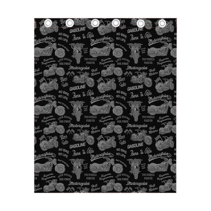 Motorcycle Quote Pattern Print Curtain