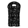Motorcycle Quote Pattern Print Double Neoprene Wine Tote