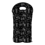 Motorcycle Quote Pattern Print Double Neoprene Wine Tote