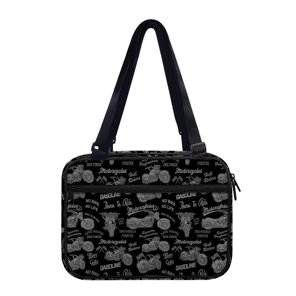 Motorcycle Quote Pattern Print Double Strap Bible Bag