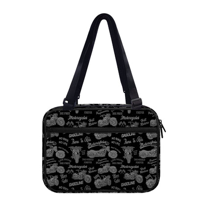 Motorcycle Quote Pattern Print Double Strap Bible Bag