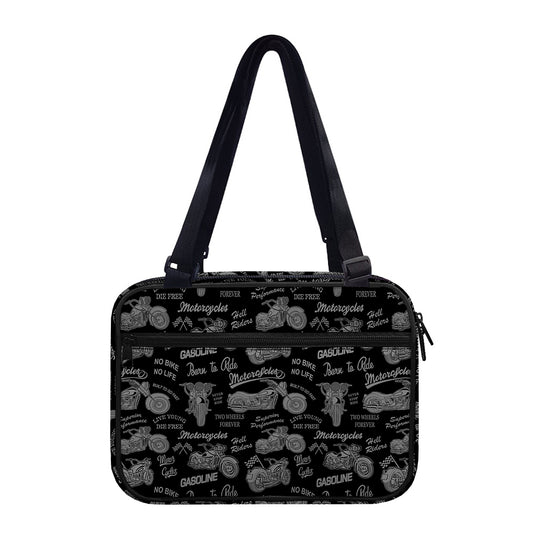 Motorcycle Quote Pattern Print Double Strap Bible Bag