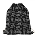 Motorcycle Quote Pattern Print Drawstring Bag