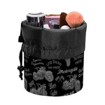 Motorcycle Quote Pattern Print Drawstring Makeup Bag