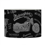Motorcycle Quote Pattern Print Drum Lamp Shade