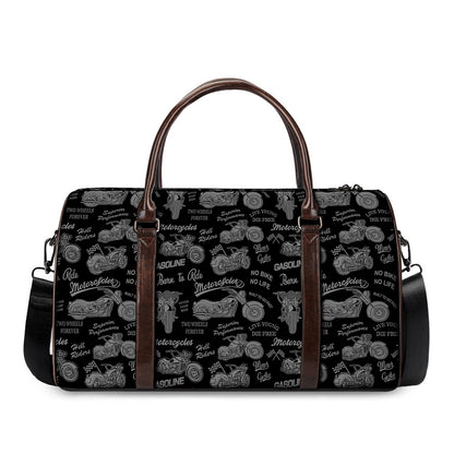 Motorcycle Quote Pattern Print Duffle Bag