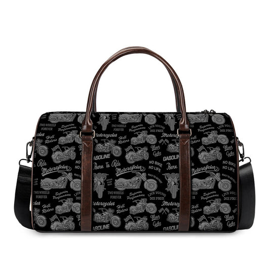Motorcycle Quote Pattern Print Duffle Bag