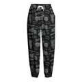Motorcycle Quote Pattern Print Fleece Lined Knit Pants