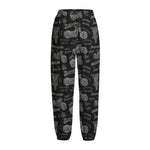 Motorcycle Quote Pattern Print Fleece Lined Knit Pants