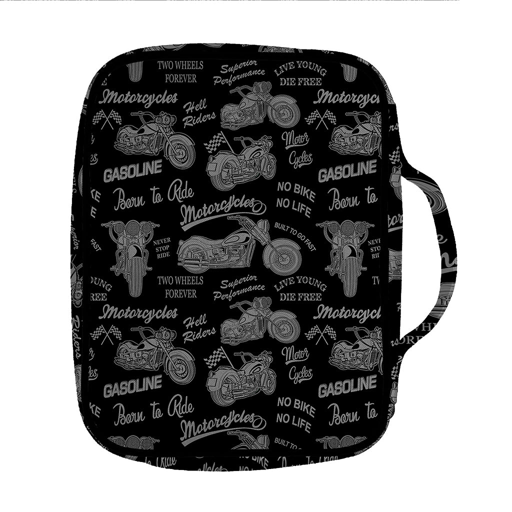 Motorcycle Quote Pattern Print Front Pocket Bible Bag