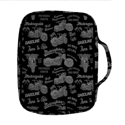 Motorcycle Quote Pattern Print Front Pocket Bible Bag