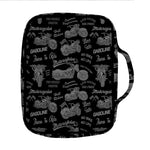 Motorcycle Quote Pattern Print Front Pocket Bible Bag