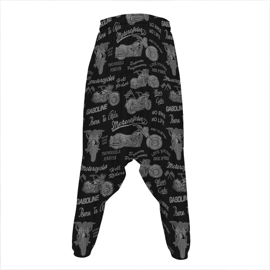 Motorcycle Quote Pattern Print Hammer Pants