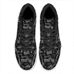 Motorcycle Quote Pattern Print High Top Leather Sneakers