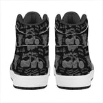 Motorcycle Quote Pattern Print High Top Leather Sneakers