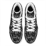 Motorcycle Quote Pattern Print High Top Leather Sneakers
