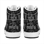 Motorcycle Quote Pattern Print High Top Leather Sneakers