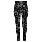 Motorcycle Quote Pattern Print High-Waisted Pocket Leggings
