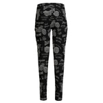 Motorcycle Quote Pattern Print High-Waisted Pocket Leggings