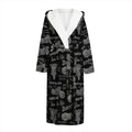 Motorcycle Quote Pattern Print Hooded Bathrobe