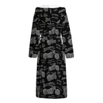 Motorcycle Quote Pattern Print Hooded Bathrobe