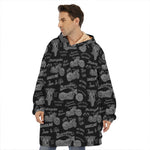 Motorcycle Quote Pattern Print Hoodie Blanket