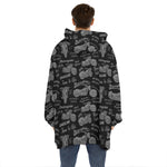 Motorcycle Quote Pattern Print Hoodie Blanket